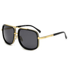 Square Pilot Mirrored Sunglasses in Black