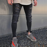 Destroyed Black Skinny Ripped Ankle Zipper Jeans