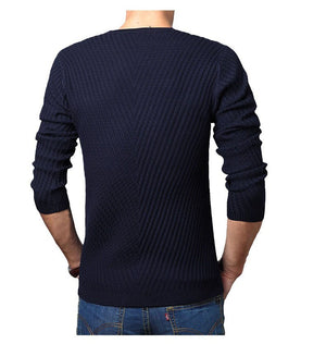 Premium Henley Neck Ribbed Sweater