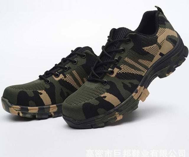Premium Camouflage Puncture Proof Safety Shoes in camo