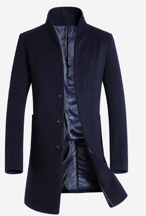 Luxury Slim Fit Long Woollen Coat
