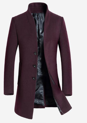 Luxury Slim Fit Long Woollen Coat