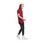 Longline Slim-Fit Side Zipper Hooded T Shirt - 8 Colors