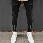 Black Skinny Pocket Detail Ankle Zipper Jeans