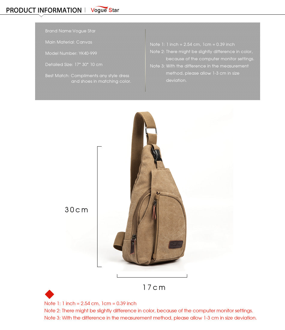 Modern Canvas Crossbody/Sling Bag - 3 Colors