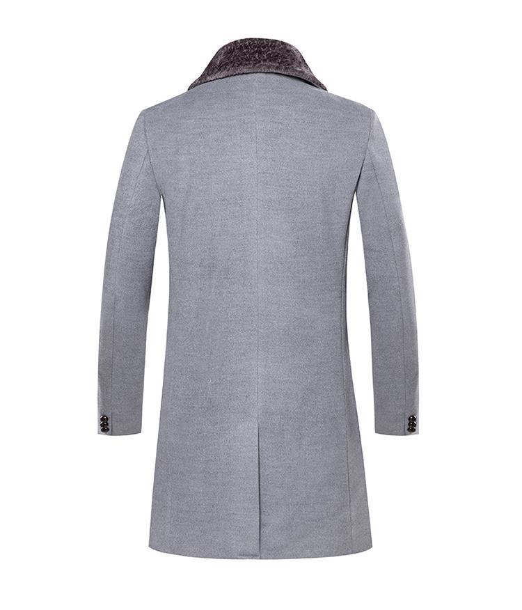 Luxury Woollen Fur Collar Long Coat