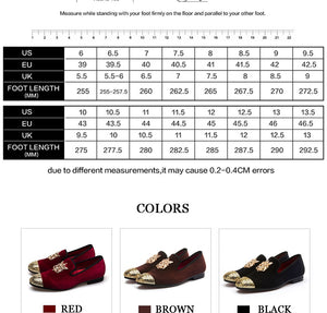 Luxury Handmade Rivet Metal Toe Leather Moccasins - 2 Colors