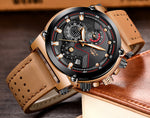 Luxury Leather Sports Chrono Watch