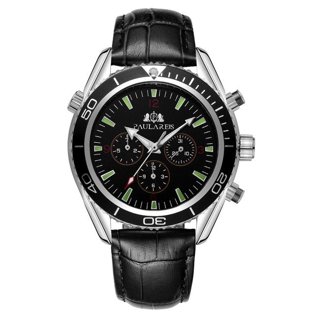 Luxury Automatic Bond Chrono Watch - Leather Strap