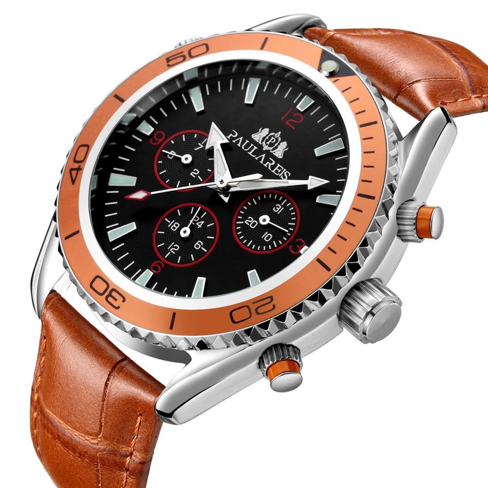 Luxury Automatic Bond Chrono Watch - Leather Strap
