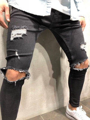 Black Ripped Knee Out Skinny Jeans