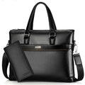 Luxury Leather Business Briefcase & Wallet - 3 Colors in Black