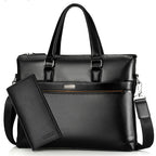 Luxury Leather Business Briefcase & Wallet - 3 Colors in Black
