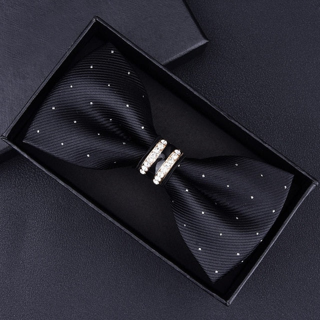 Elegant Tuxedo Metal/Crystal Bow Ties - 42 Colors in T101