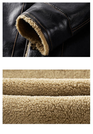 Luxury Leather Fleece Fur Jacket