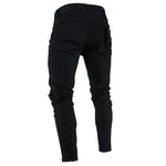 Black Knee Ripped Distressed Ankle Zipper Jeans