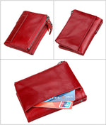 Genuine Leather Zipper Wallet - 5 Colors