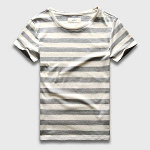 Slim Fit Striped Cotton T-Shirt - 6 Colors