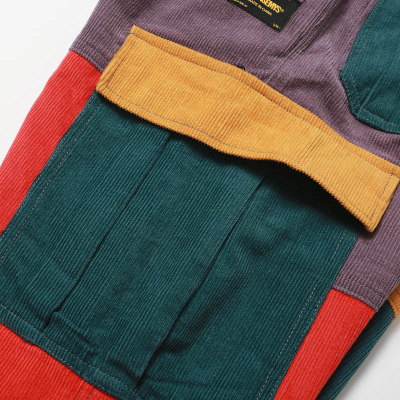 Vintage Color Block Corduroy Harem Pants