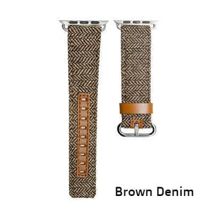 Luxury Denim/Leather Apple Watch Band
