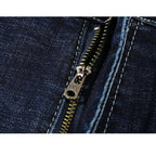 Skinny Ripped Tapered Jeans - Dark Blue