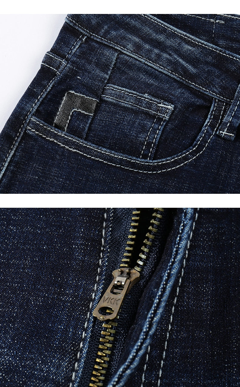 Skinny Ripped Embroidered Arrow Tapered Jeans - Dark Blue
