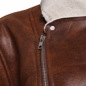 Luxury Fur Lined Suede Leather Jacket