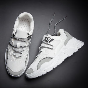 MERCY RX97 Chunky Leather/Mesh Sneakers - White