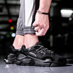 MERCY RX97 Chunky Leather/Mesh Sneakers - Triple Black