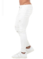 3756 White Distressed & Ripped Skinny Stretch Jeans