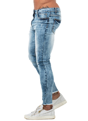 3763 Stonewashed Retro Blue Skinny Stretch Jeans